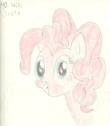 Size: 4711x5409 | Tagged: safe, artist:barryfrommars, pinkie pie, g4, absurd resolution, looking at you, pencil drawing, smiling, traditional art