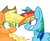 Size: 1024x846 | Tagged: safe, artist:liighty, applejack, rainbow dash, g4, female, lesbian, ship:appledash, shipping, smiling