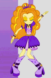 Size: 326x494 | Tagged: safe, artist:jakeneutron, adagio dazzle, equestria girls, g4, my little pony equestria girls: rainbow rocks, animated, boots, clothes, dancing, eyes closed, female, gem, high heel boots, shoes, siren gem, skirt, solo, youtube link