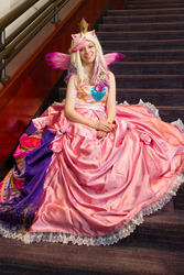 Size: 1280x1920 | Tagged: safe, artist:garlicbreadfiend, princess cadance, human, g4, cosplay, irl, irl human, photo, solo, staircase