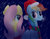 Size: 1024x800 | Tagged: safe, artist:mistyasha, fluttershy, rainbow dash, g4, happy new year, snow, snowfall