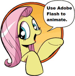 Size: 421x431 | Tagged: safe, idw, fluttershy, friendship is magic #3, g4, my little pony: friendship is magic (idw), adobe flash, bad advice fluttershy, exploitable meme, good advice fluttershy, meme