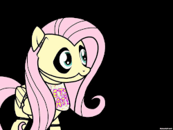 Size: 1000x750 | Tagged: safe, artist:birdivizer, fluttershy, pony, robot, robot pony, five nights at aj's, g4, angry, animated, animatronic, cute, female, five nights at freddy's, flutterchica, glare, glowing eyes, looking at you, open mouth, smiling, solo