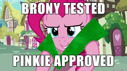 Size: 610x343 | Tagged: safe, edit, edited screencap, screencap, pinkie pie, g4, check, image macro, meme