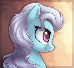 Size: 870x809 | Tagged: safe, artist:rrusha, screw loose, earth pony, pony, g4, cute, cuteloose, female, mare, messy mane, portrait, profile, sane, smiling, solo