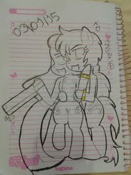 Size: 720x960 | Tagged: artist needed, safe, artist:tayna1994, oc, oc only, female, lesbian, lined paper, traditional art
