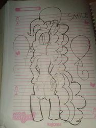 Size: 720x960 | Tagged: artist needed, safe, artist:tayna1994, pinkie pie, g4, lined paper, traditional art
