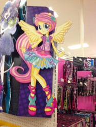 Size: 384x512 | Tagged: safe, fluttershy, equestria girls, g4, my little pony equestria girls, my little pony equestria girls: rainbow rocks, official, catrina demew, display, doll, feet, irl, monster high, monster high logo, photo, sandals, store, target (store), toes, toy, wip