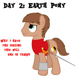 Size: 1800x1800 | Tagged: safe, artist:peternators, oc, oc only, oc:heroic armour, earth pony, pony, ms paint, race swap, rapier, red mage, solo