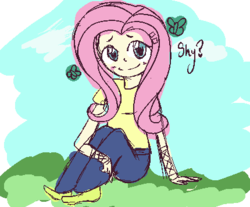 Size: 430x356 | Tagged: safe, artist:caramelnutcrunch, fluttershy, human, g4, female, humanized, solo