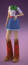 Size: 432x981 | Tagged: safe, artist:creatorofpony, applejack, equestria girls, g4, my little pony equestria girls: rainbow rocks, 3d, 3d model, belt buckle, boots, cowboy boots, female, headless, shoes, solo, that is my fetish