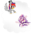 Size: 1735x1900 | Tagged: safe, artist:pegasisters82, oc, oc only, oc:bit drizzle, oc:retro pixel, bat pony, pegasus, pony, cloud, female, happy, male, open mouth, simple background, transparent background