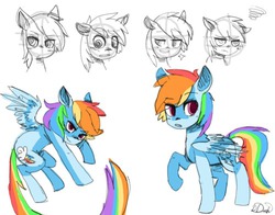 Size: 500x391 | Tagged: dead source, safe, artist:art-by-flier, rainbow dash, g4, partial color, sketch dump