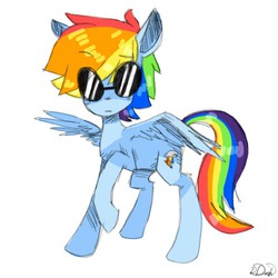 Size: 500x500 | Tagged: dead source, safe, artist:art-by-flier, rainbow dash, g4, female, solo, sunglasses