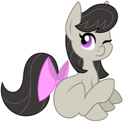 Size: 12000x11872 | Tagged: safe, artist:mysteriouskaos, artist:sirhcx, octavia melody, earth pony, pony, g4, absurd resolution, blank flank, bow, cute, female, filly, mare, simple background, solo, tail bow, transparent background, vector, younger