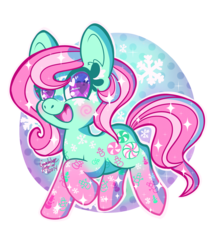 Size: 2160x2500 | Tagged: safe, artist:dolcisprinkles, minty, earth pony, pony, g3, g4, female, g3 to g4, generation leap, heart eyes, high res, simple background, solo, sparkly eyes, transparent background, wingding eyes, winter minty