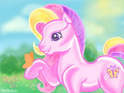 Size: 1280x960 | Tagged: safe, artist:pinkieposh, fluttershy, butterfly, g3, g4