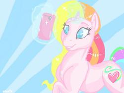 Size: 600x450 | Tagged: safe, artist:pinkieposh, rarity (g3), pony, unicorn, g3, cellphone, female, magic, phone, selfie, solo