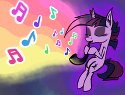 Size: 900x685 | Tagged: safe, artist:obstreperoussynapse, twilight sparkle, g4, jazz, music, music notes, sitting