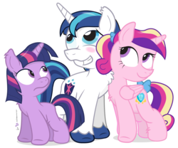 Size: 900x750 | Tagged: safe, artist:dm29, princess cadance, shining armor, twilight sparkle, g4, blushing, colt, colt shining armor, filly, filly twilight sparkle, fuzznums, fuzzy pony, grin, male, simple background, transparent background, trio, younger