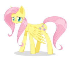 Size: 666x550 | Tagged: safe, artist:bigmoon206, fluttershy, g4, female, looking at you, pixel art, simple background, solo, spread wings, unhappy, white background