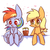 Size: 300x300 | Tagged: safe, artist:joycall6, applejack, rainbow dash, g4, blushing, pixel art, sitting