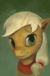 Size: 2400x3600 | Tagged: safe, artist:tiger-type, applejack, g4, bandana, female, hatless, high res, missing accessory, portrait, solo