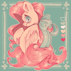 Size: 1024x1024 | Tagged: safe, artist:pegsie-art, fluttershy, g4, female, hair bow, solo