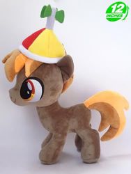 Size: 375x500 | Tagged: safe, artist:onlyfactory, button mash, earth pony, g4, colt, foal, hat, irl, male, photo, plushie, propeller hat, smiling