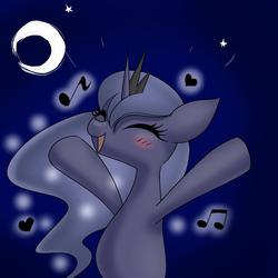 Size: 1024x1024 | Tagged: safe, artist:unousaya, princess luna, g4, female, music notes, solo