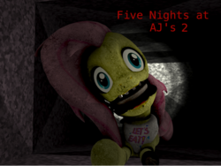Size: 640x480 | Tagged: safe, fluttershy, pony, robot, robot pony, five nights at aj's, g4, 3d, animatronic, creepy, female, five nights at aj's 2, five nights at freddy's, flutterchica, solo, withered
