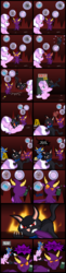 Size: 1500x6130 | Tagged: safe, artist:magerblutooth, diamond tiara, oc, oc:dazzle, oc:il, cat, demon, earth pony, imp, pony, comic:diamond and dazzle, g4, blank flank, butt, cellphone, comic, cutie mark, female, filly, foal, phone, tiara, tongue out, voice