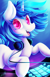 Size: 4400x6800 | Tagged: safe, artist:zodiacnicola, dj pon-3, vinyl scratch, g4, absurd resolution, female, heart eyes, looking at you, open mouth, solo, wingding eyes