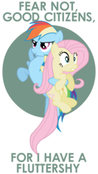 Size: 576x1024 | Tagged: safe, artist:lordbojangles, fluttershy, rainbow dash, g4, my little pony: friendship is magic, secret of my excess, carrying, flying, gritted teeth, simple background, smirk, transparent background, vector, wide eyes