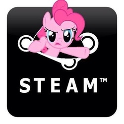 Size: 400x400 | Tagged: safe, pinkie pie, g4, female, fourth wall, solo, steam, steam (software)