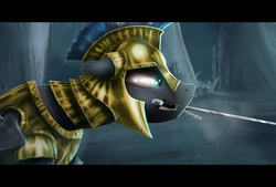 Size: 1940x1312 | Tagged: safe, artist:duh-veed, pony, armor, male, royal guard, solo, sword