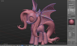 Size: 1488x893 | Tagged: safe, artist:temporal333, fluttershy, bat pony, pony, g4, 3d, 3d model, blender, downloadable, female, flutterbat, scene, screenshots, solo