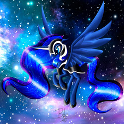 Size: 894x894 | Tagged: safe, artist:mrbrunoh1, princess luna, alicorn, pony, g4, armor, female, night, solo, spread wings, wings