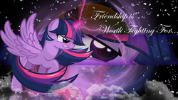 Size: 2560x1440 | Tagged: safe, artist:blackandnerdy, artist:godoffury, twilight sparkle, alicorn, pony, g4, female, magic, mare, quote, twilight sparkle (alicorn), vector, wallpaper