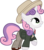 Size: 972x1117 | Tagged: safe, artist:cloudy glow, sweetie belle, pony, unicorn, g4, blazer, claire corlett, clothes, cosplay, costume, crossover, cute, daaaaaaaaaaaw, diasweetes, doctor who, female, jumper, necktie, panama hat, pants, seventh doctor, shirt, simple background, solo, sylvester mccoy, tartan, transparent background, vector, wip