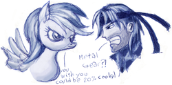 Size: 1895x930 | Tagged: safe, artist:great-5, rainbow dash, g4, argument, awesome as i want to be, ballpoint pen, konami, metal gear, metal gear solid, receipt, solid snake