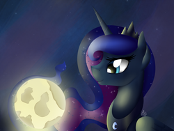 Size: 3200x2400 | Tagged: safe, artist:iraincloud, princess luna, lunadoodle, g4, female, high res, moon, solo, tangible heavenly object