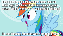 Size: 1280x720 | Tagged: safe, edit, edited screencap, screencap, rainbow dash, daring don't, g4, disney, egg beater, female, image macro, kingdom hearts, meme, solo, whinnyland