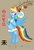 Size: 811x1200 | Tagged: safe, artist:kushina13, rainbow dash, pegasus, pony, sheep, semi-anthro, g4, abstract background, belly button, bipedal, chinese new year, featureless crotch, female, japanese, mare, pixiv, solo, text, year of the sheep