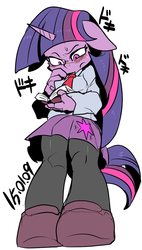Size: 624x1096 | Tagged: safe, artist:nekubi, twilight sparkle, anthro, g4, clothes, equestria girls outfit, female, solo