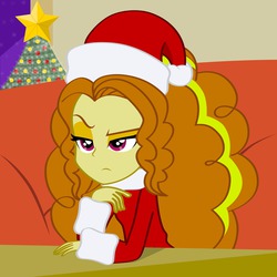 Size: 2000x2000 | Tagged: safe, artist:backgrounduser, adagio dazzle, equestria girls, g4, christmas, female, high res, humanized, solo