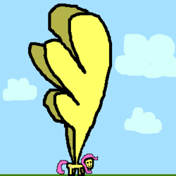 Size: 300x300 | Tagged: safe, artist:sandwich, fluttershy, g4, female, impossibly large wings, quality, solo