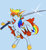 Size: 1195x1293 | Tagged: safe, artist:registered111, rainbow dash, g4, cape, clothes, crossover, female, glasses, grin, kamina, katana, lens flare, solo, sword, tengen toppa gurren lagann, unshorn fetlocks, weapon