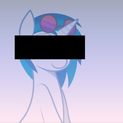 Size: 640x640 | Tagged: safe, artist:axelthebrony955, edit, dj pon-3, vinyl scratch, g4, censor bar, censored, censorship, female, minimalist, solo