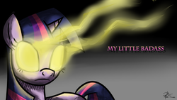 Size: 3300x1856 | Tagged: safe, artist:leadhooves, twilight sparkle, g4, female, glowing eyes, solo